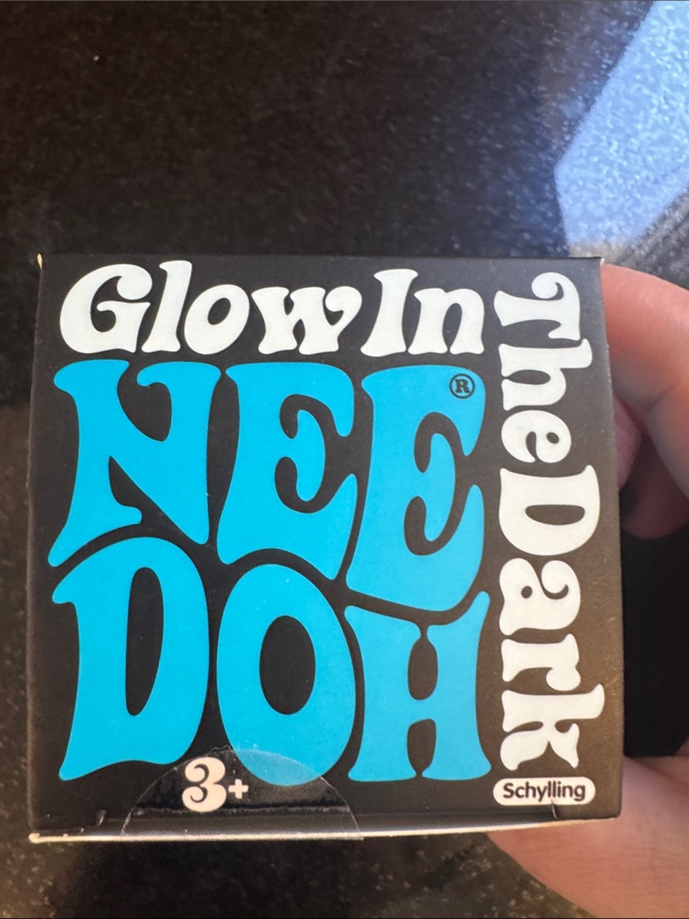 NIB 100-% Auth NeeDoh Glow in the Dark Groovy Glowing Glob Squish Toy - Blue